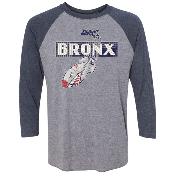 Nike Men's New York Yankees Navy Bronx Bombers Raglan Three-Quarter 3/4  Sleeve Shirt (Small, s)